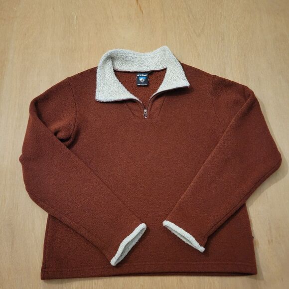 Kuhl Alfpaca Fleece Womens M Alska Quarter Zip Pullover Sweater Jacket Maroon - Picture 2 of 12